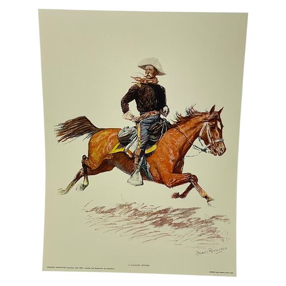 Frederic Remington Cavalry Officer Print 1950 Penn Prints Art - Picture 1 of 5